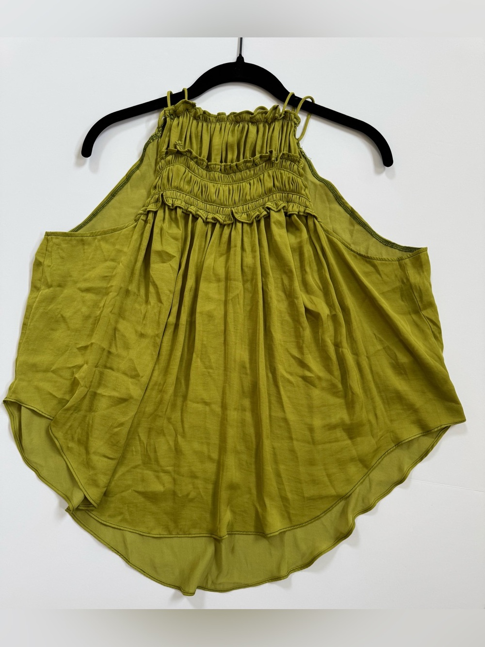 Free People My Oh My Smocked Tank Top Grasses Green Size XS